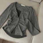 Side Shirring Slim Fit Layered Knit Cardigan