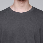 Oversized Crew Neck Layered Sleeve T-Shirt [Gunmetal]