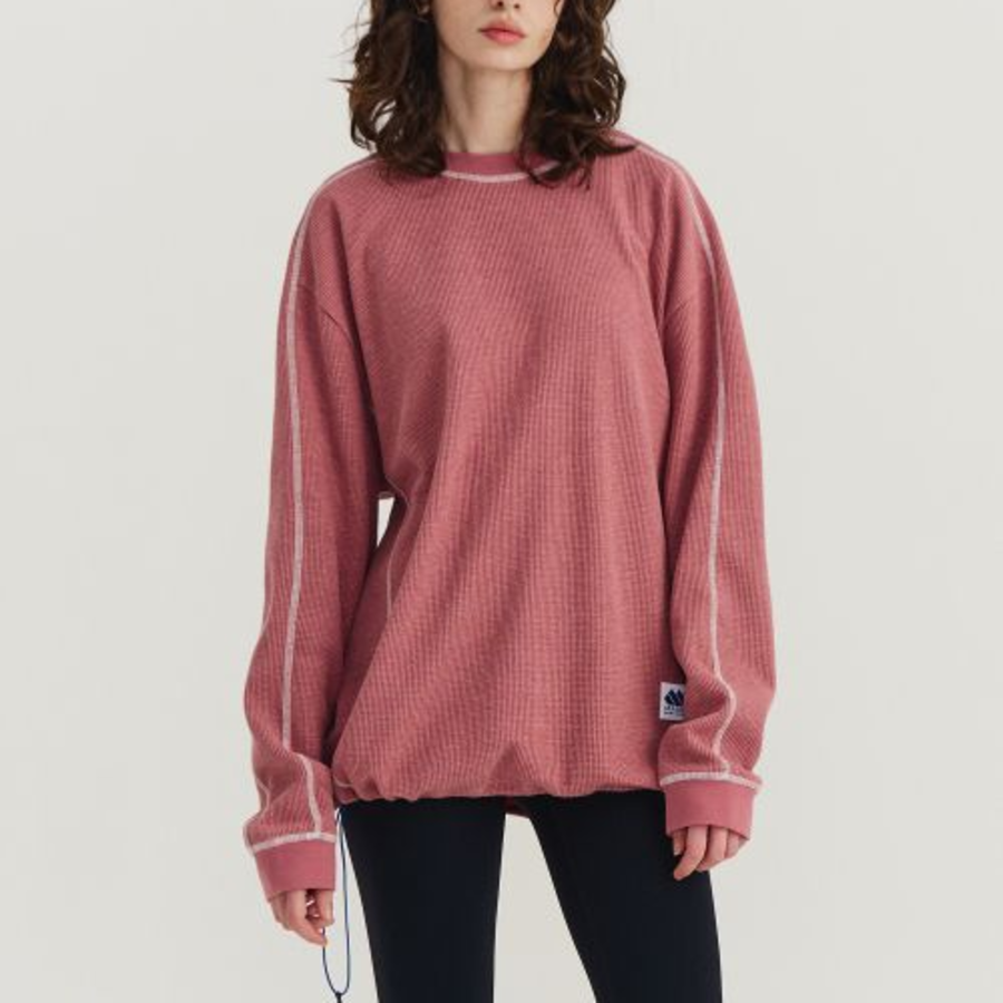 Line Waffle Long Sleeve [Pink]