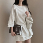 Футболка с короткими шортами из хлопка