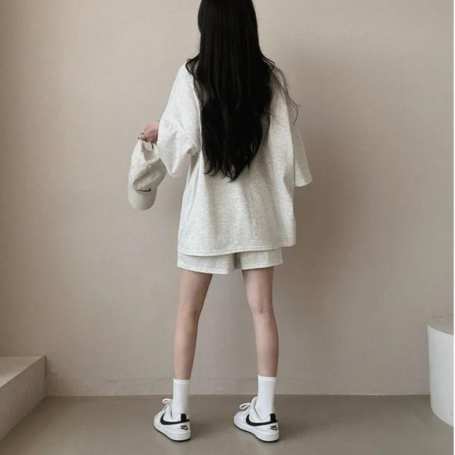 Футболка с короткими шортами из хлопка