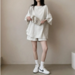 Футболка с короткими шортами из хлопка