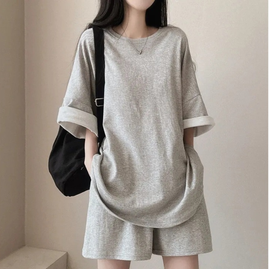 Футболка с короткими шортами из хлопка