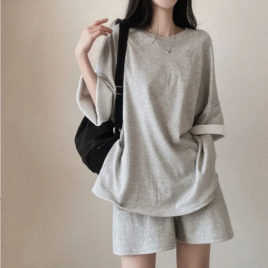 Футболка с короткими шортами из хлопка