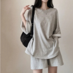 Футболка с короткими шортами из хлопка