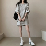 Футболка с короткими шортами из хлопка