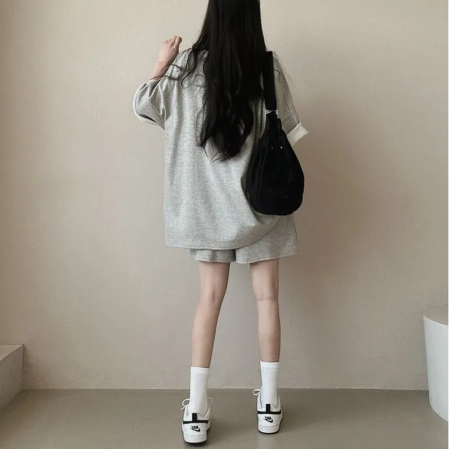 Футболка с короткими шортами из хлопка