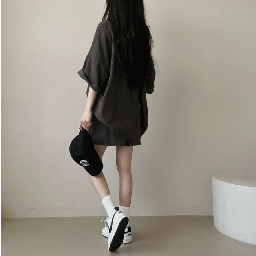 Футболка с короткими шортами из хлопка