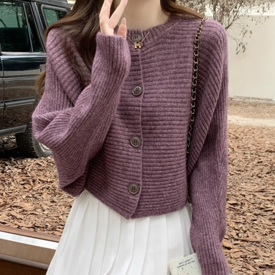 Radine Round Button Knit Cardigan