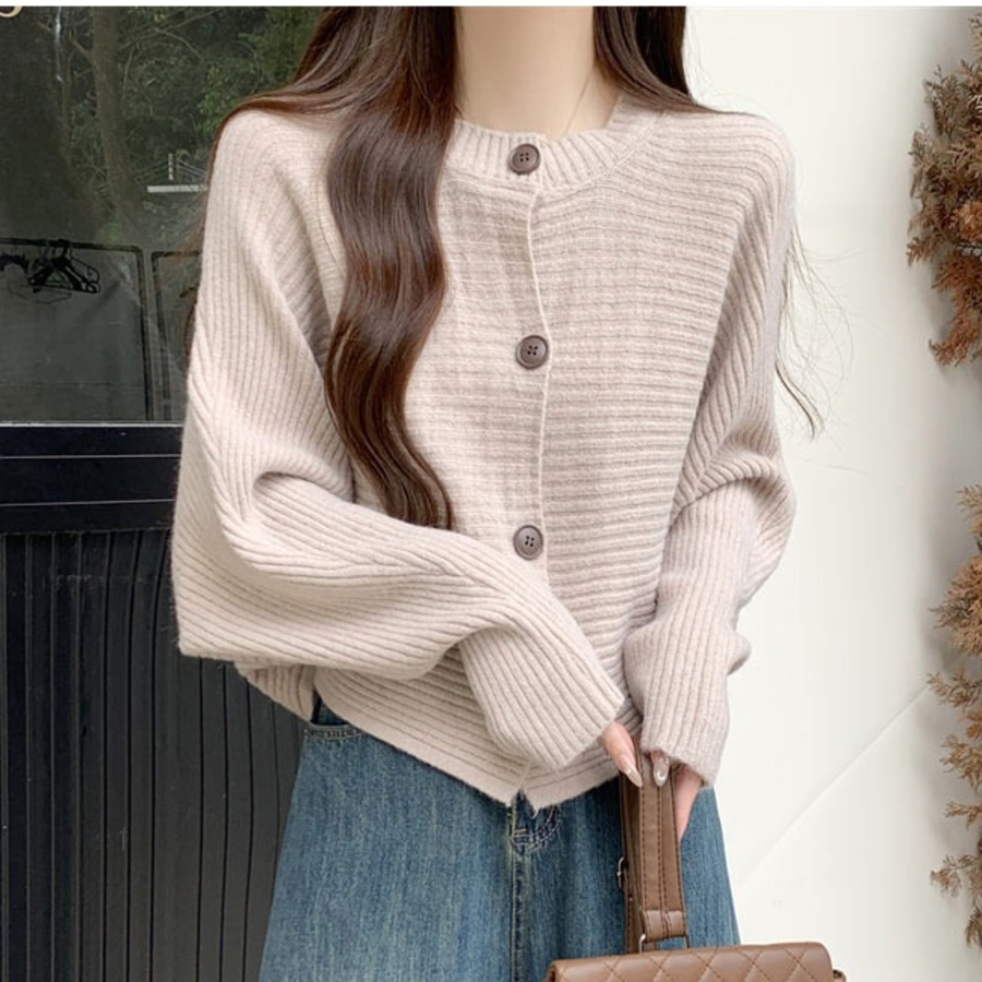 Radine Round Button Knit Cardigan