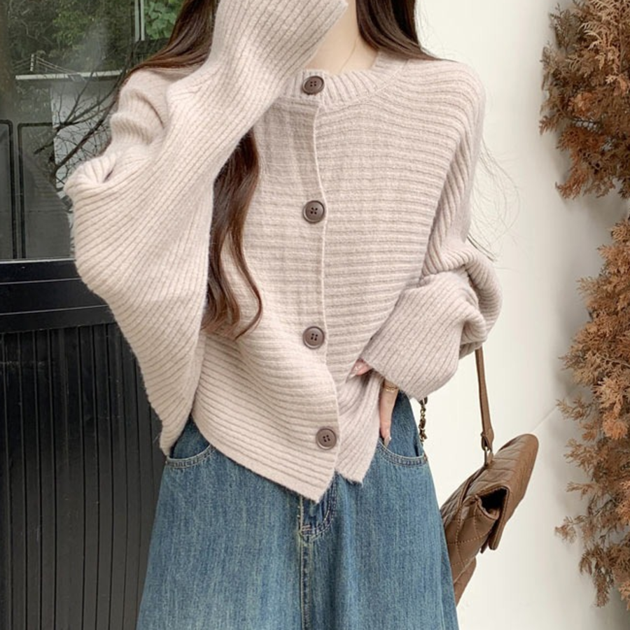 Radine Round Button Knit Cardigan