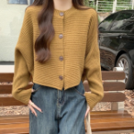 Свободный размер-Оливковый-Кардиганы