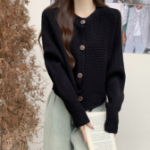 Radine Round Button Knit Cardigan