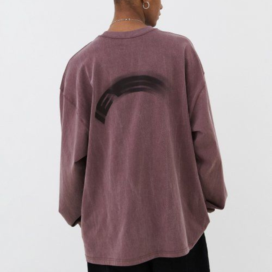 OVER MOTION LOGO LONG SLEEVE T-SHIRT [Red]