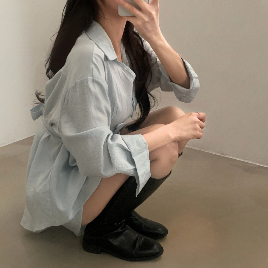 Шифоновая удлиненная блузка с и юбка-шорты