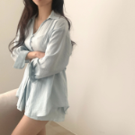 Шифоновая удлиненная блузка с и юбка-шорты