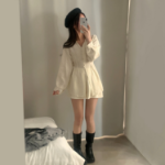 Шифоновая удлиненная блузка с и юбка-шорты