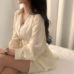 Шифоновая удлиненная блузка с и юбка-шорты