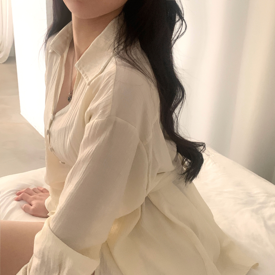 Шифоновая удлиненная блузка с и юбка-шорты