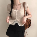 Свободный размер-Бежевый-Кардиганы