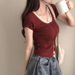 Rio Layered Colorblock Ribbed Knit Short-Sleeve Cardigan