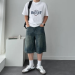 Sand Washing Bermuda Denim Shorts