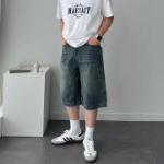 Sand Washing Bermuda Denim Shorts