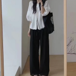 Свободный размер-Белый-Комплект с брюками