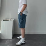 Wide Loose Fit Denim Bermuda Shorts