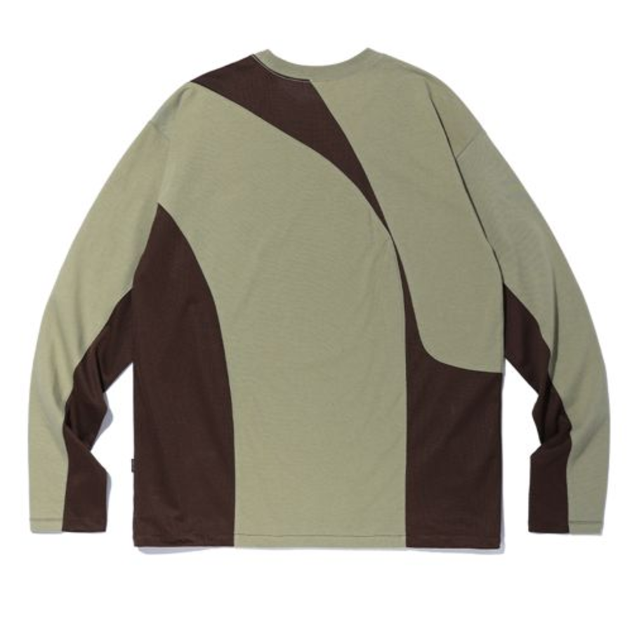Incision Mesh Long Sleeve T-Shirt [Olive]