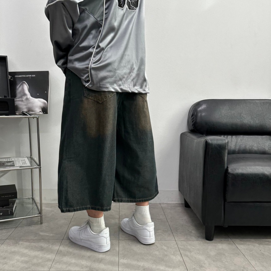 Long Bermuda Wide Denim Shorts