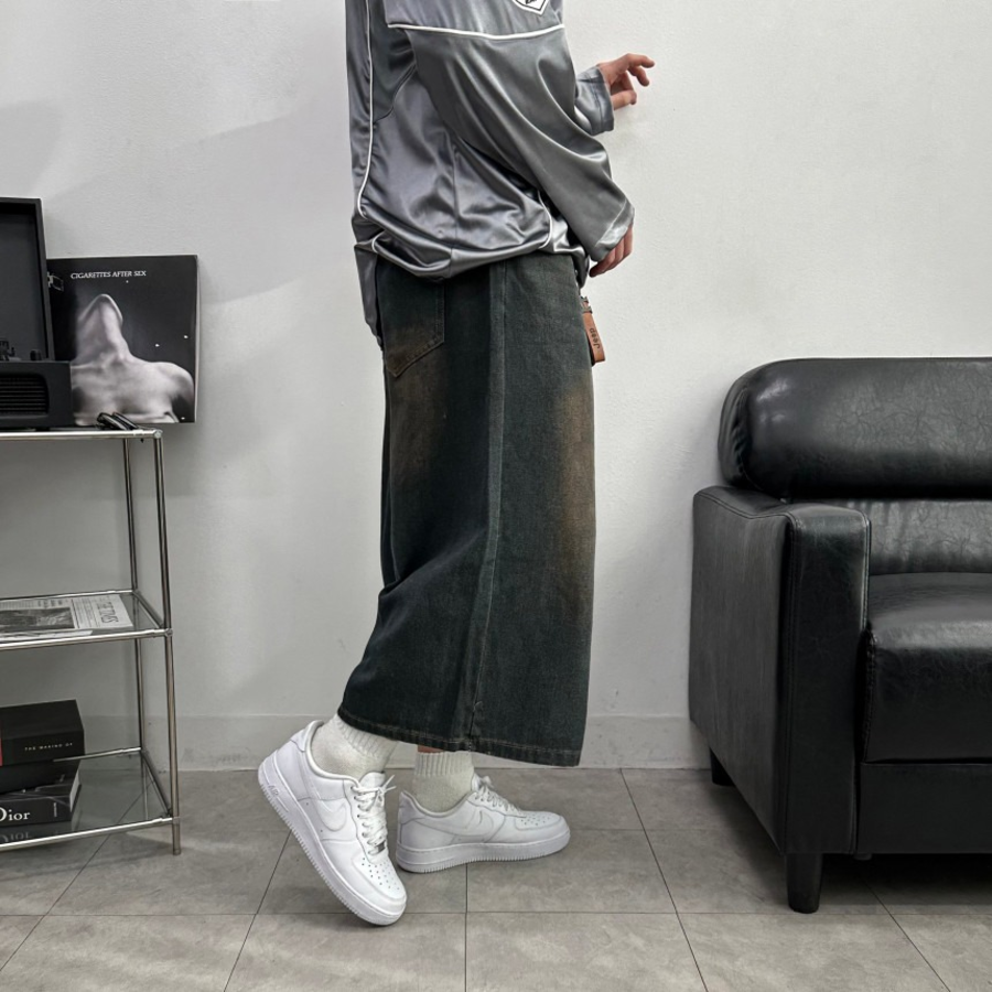 Long Bermuda Wide Denim Shorts