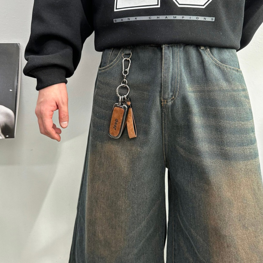 Long Bermuda Wide Denim Shorts