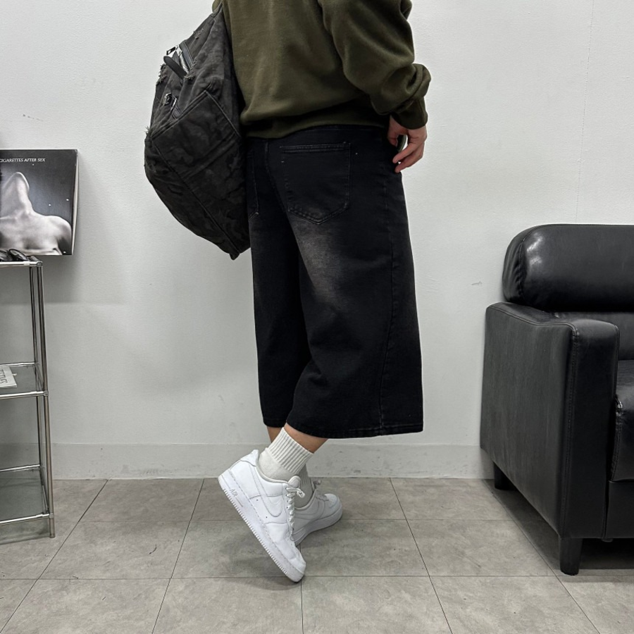 Long Bermuda Wide Denim Shorts