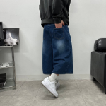 Long Bermuda Wide Denim Shorts