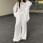 Рубашка оверсайз и широкие брюки