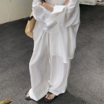 Рубашка оверсайз и широкие брюки