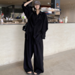 Рубашка оверсайз и широкие брюки