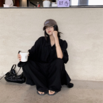 Рубашка оверсайз и широкие брюки