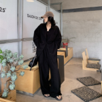 Рубашка оверсайз и широкие брюки