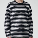 Cluster Stripe Relaxed Long Sleeve T-Shirt 2 [Black]
