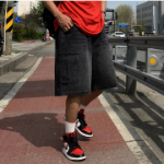 Tissue Vintage Washed Wide Bermuda Denim Shorts