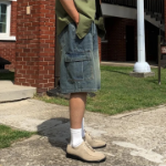 Tissue Vintage Washed Wide Bermuda Denim Shorts