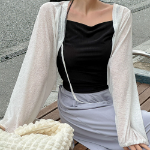 Thezzle Linen See-Through Ribbon Bolero