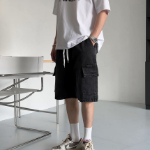 Ocean One-Tuck Cargo Denim Shorts