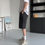 Ocean One-Tuck Cargo Denim Shorts