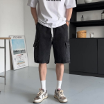 Ocean One-Tuck Cargo Denim Shorts