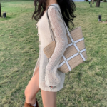 Bow Mesh See-Through Knit Cardigan