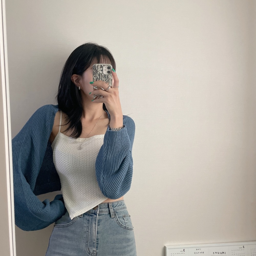 Summer Bouclé Crop Bolero Cardigan