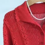 Punico Punching Short Sleeve Knit Cardigan